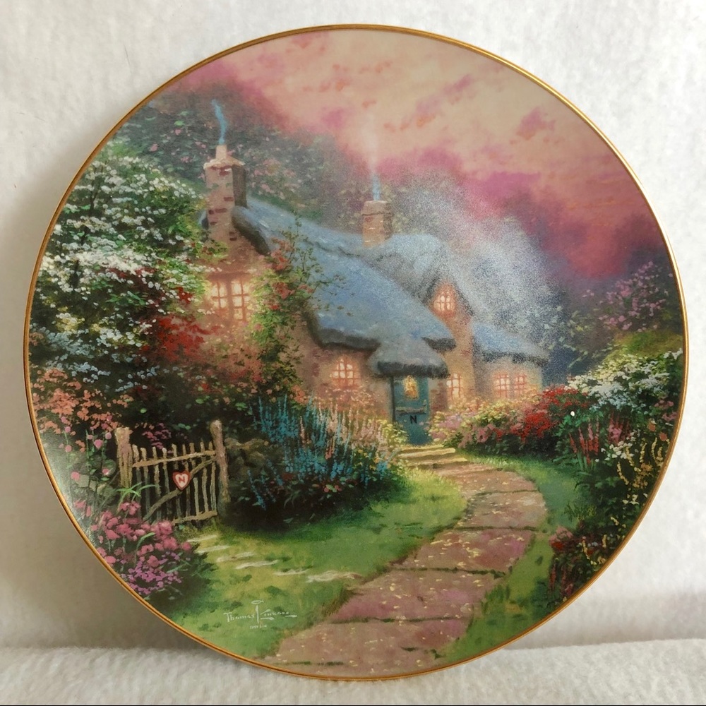 Thomas Kinkade’s Rose Garden Cottage Plate